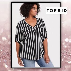 Torrid Black and White Striped Women's Top